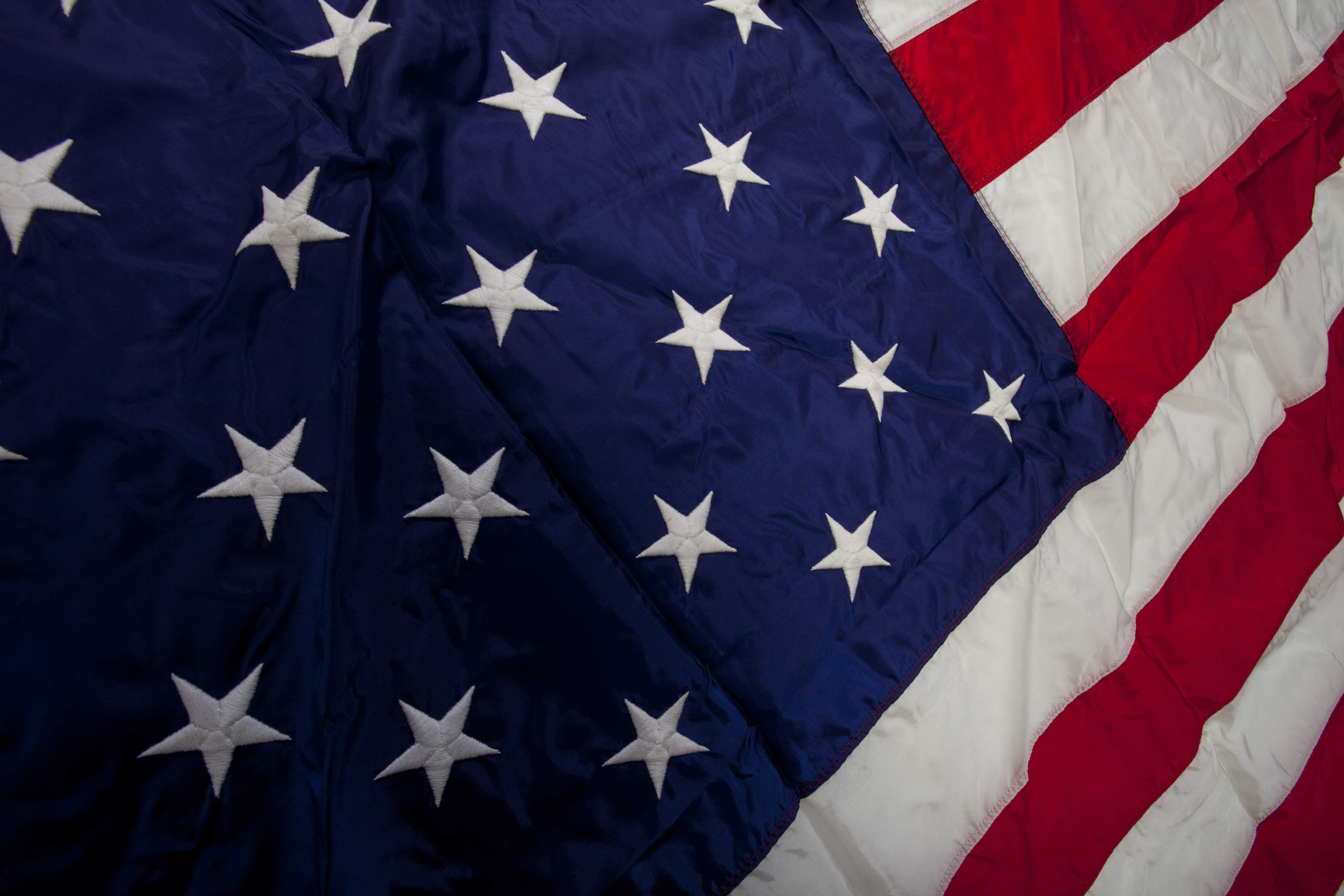 A close view of the U.S. flag that flew above the Glomar Explorer.